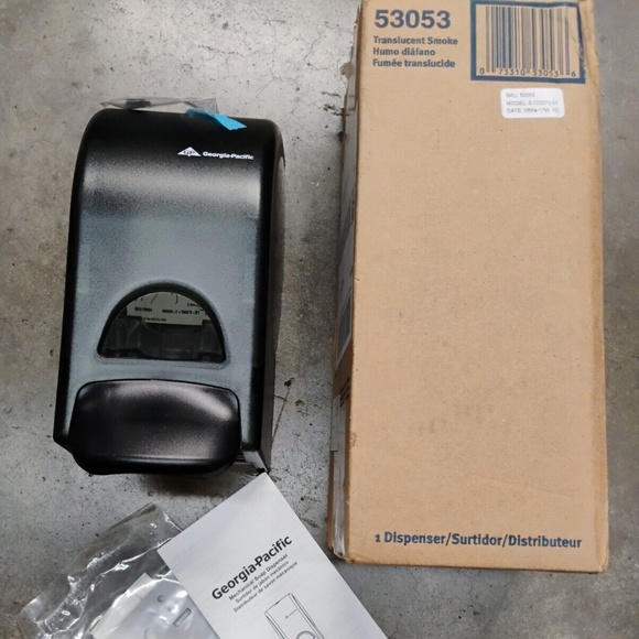 Georgia Pacific Manual Hand Soap Sanitizer Dispenser Grey Smoke 53053 NIB - Picture 1 of 5